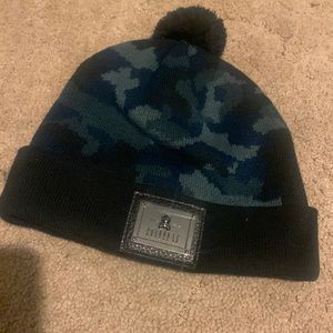 Blue camo bear beanie